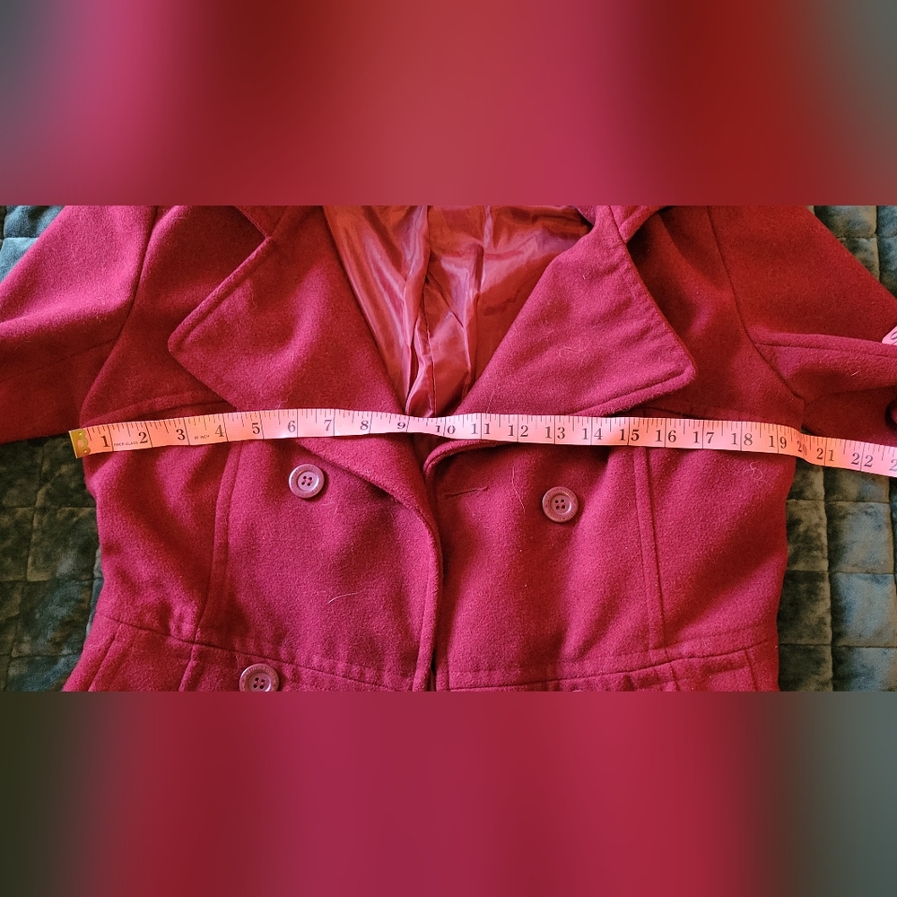 Burgundy Peacoat Y2K - Picture 3 of 10